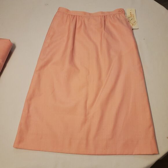 New Vintage Pendleton Silk Blend 2 Piece Midi Skirt Suit Sz 10/12 Pink Spring - Picture 6 of 16